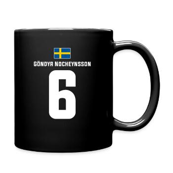 Schwedische Namen Fußball Sauf Mallorca Trikot - Tasse einfarbig - Schwarz - Rechts
