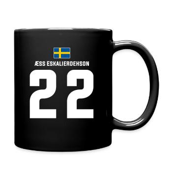 Schwedische Namen Fußball Sauf Mallorca Trikot - Tasse einfarbig - Schwarz - Rechts