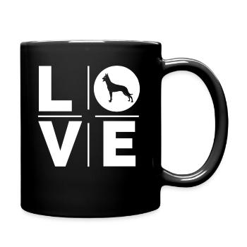 Malinois Liebe - Tasse einfarbig - Schwarz - Rechts