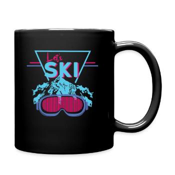 Ski vintage - Mug uni - noir - Droite