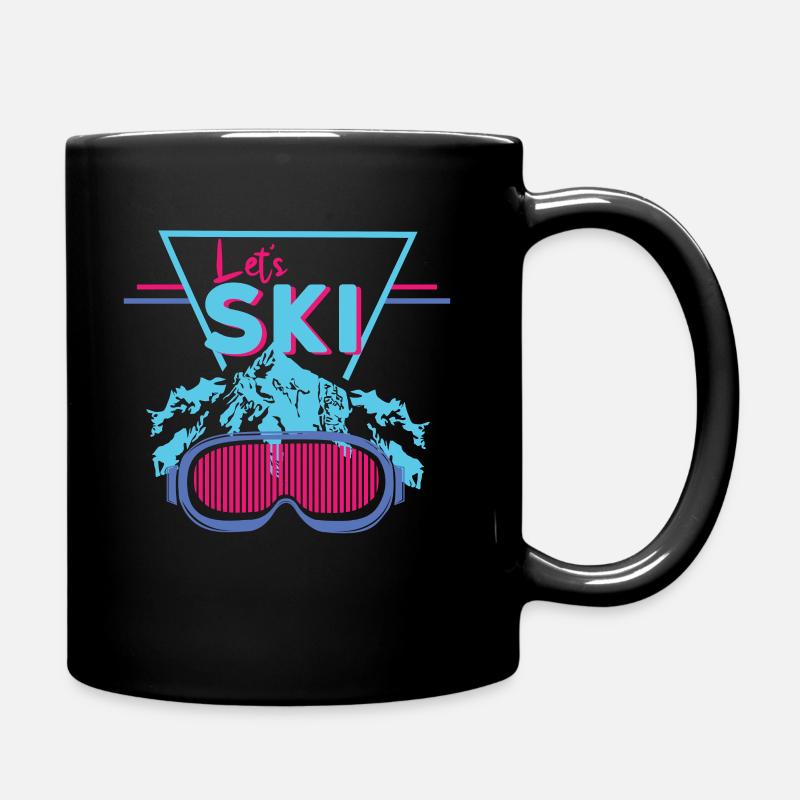 Vintage Ski - Tasse einfarbig - Schwarz