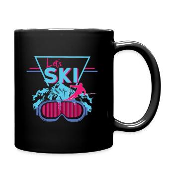 Domaine skiable de ski rétro - Mug uni - noir - Droite