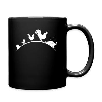 Evolution du poulet - Mug uni - noir - Droite