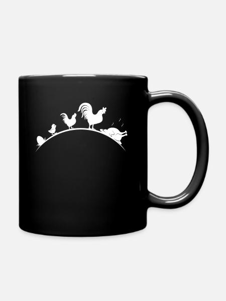 Hühnchen Evolution - Tasse einfarbig - Schwarz
