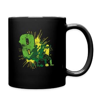 Fußball 8. Geburtstag Fußballer 8 Jahre - Tasse einfarbig - Schwarz - Rechts