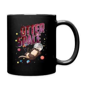 Otter Space Astronaut Otter Funny Animal Lovers - Tasse einfarbig - Schwarz - Rechts