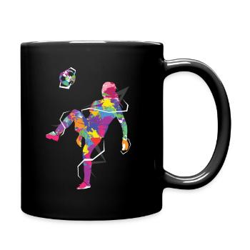 Women's soccer footballer - Full Colour Mug - black - Right
