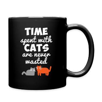 Cat, kitty, animal, funny, humor, animal, Fellnase - Full Colour Mug - black - Right
