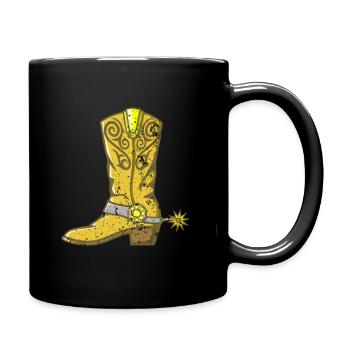 Vintage western line dance boots dancing - Full Colour Mug - black - Right
