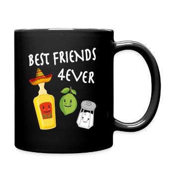 Tequila Zitrone Salz Beste Freunde Trinkteam - Tasse einfarbig - Schwarz - Rechts