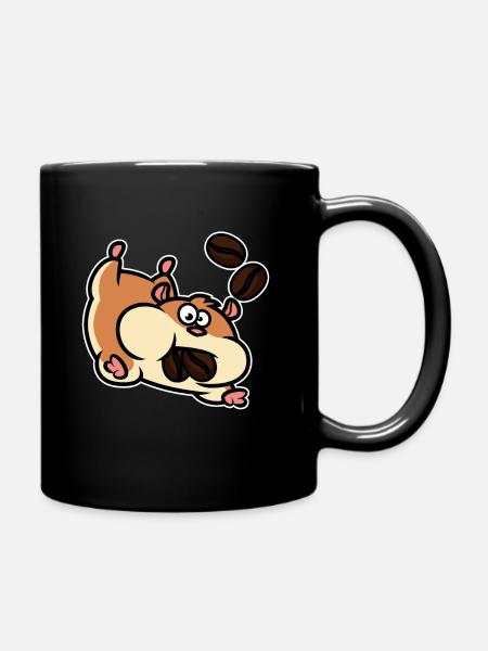 Kaffee Hamster - Tasse einfarbig - Schwarz