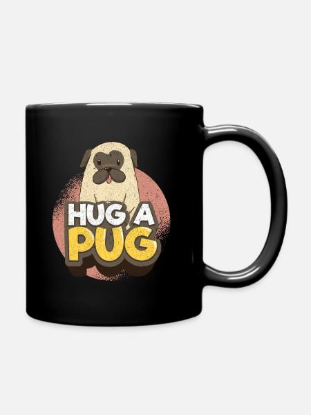 pug - Full Colour Mug - black