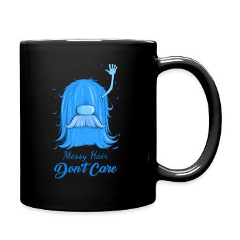 Messy Hair Don't Care Hair - Full Colour Mug - black - Right
