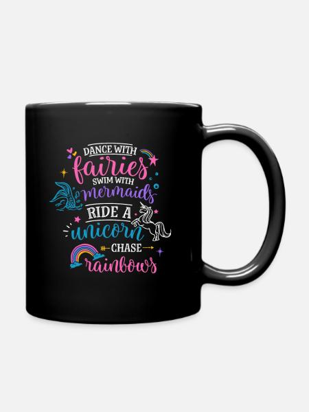Licorne, licornes, j'aime les licornes, cadeau - Mug uni - noir