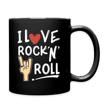 I love rock n roll - Full Colour Mug - black - Right