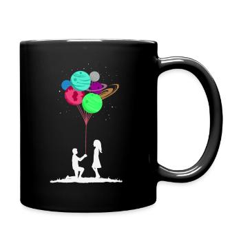 Mein Universum - Tasse einfarbig - Schwarz - Rechts