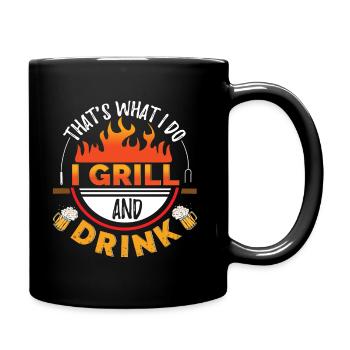Barbecue and drink - Full Colour Mug - black - Right