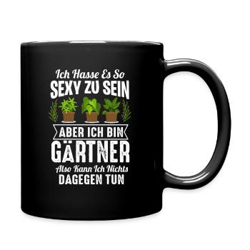 Sexy Gärtner Gartenarbeit Spruch Garten - Tasse einfarbig - Schwarz - Rechts