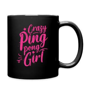 Fille de tennis de table - Mug uni - noir - Droite
