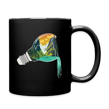 Natur Glühbirne Abstrakt - Tasse einfarbig - Schwarz - Rechts