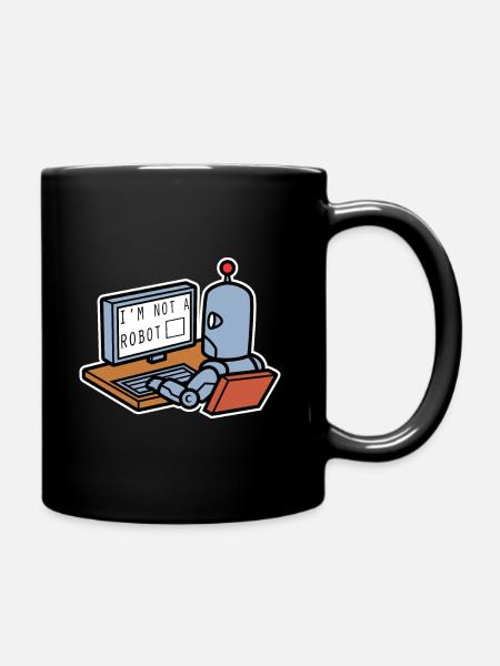 Je ne suis pas un robot - Mug uni - noir