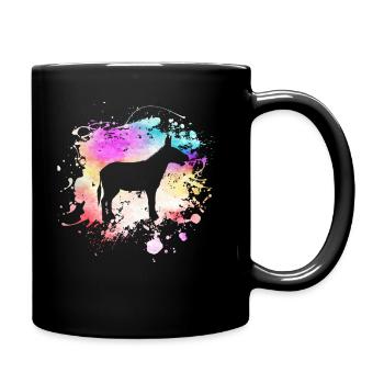 Esel Im Farbklecks I Lustige Tier Kunst Farbspritz - Tasse einfarbig - Schwarz - Rechts