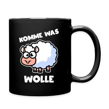 Komme Was Wolle - Tasse einfarbig - Schwarz - Rechts