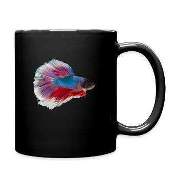 Siamesischer Kampffisch Kafi Aquarienfisch - Tasse einfarbig - Schwarz - Rechts