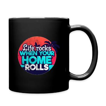 Caravan camping - Full Colour Mug - black - Right