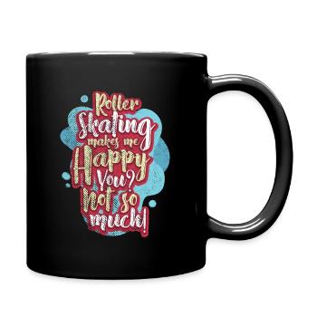 Rollschuhlaufen Skating - Tasse einfarbig - Schwarz - Rechts
