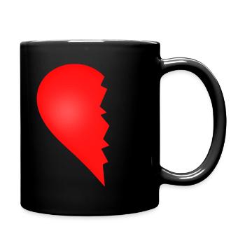 Broken heart couple couples love partner look love - Full Colour Mug - black - Right