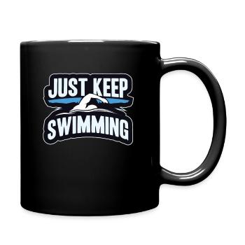 Schwimmen - Tasse einfarbig - Schwarz - Rechts