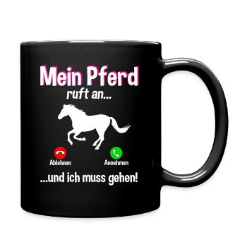 Lustiges Pferde Pferd Reiten Reiterin Geschenk - Tasse einfarbig - Schwarz - Rechts