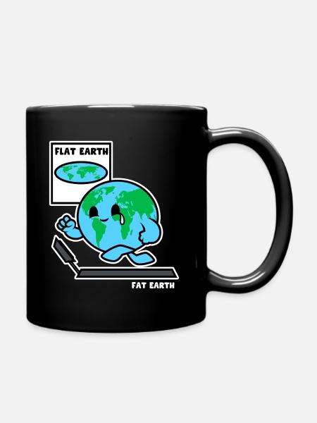 Flache Erde Runde Erde - Tasse einfarbig - Schwarz