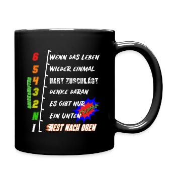 Motorrad Gangschaltung - Motivation - Tasse einfarbig - Schwarz - Rechts