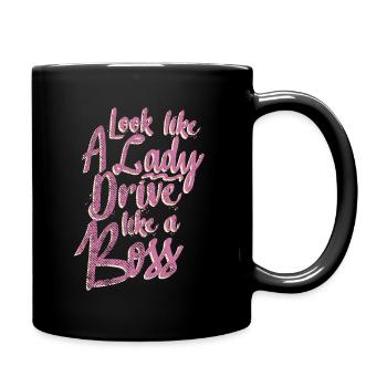 Camion femme camion - Mug uni - noir - Droite