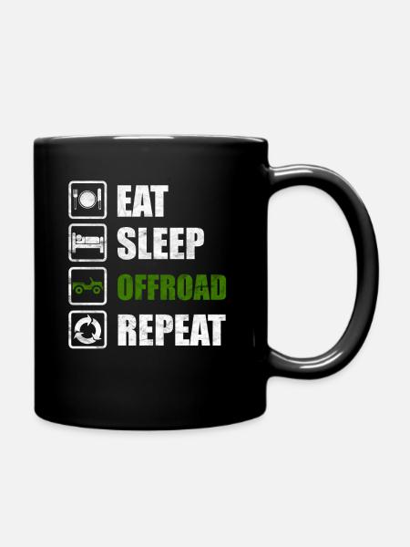 Eat Sleep Offroad Repeat Overland 4x4 4x4 - Mug uni - noir