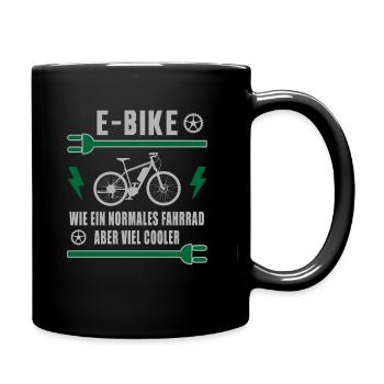 E-Bike Normales Fahrrad Aber Cooler Elektrorad - Tasse einfarbig - Schwarz - Rechts