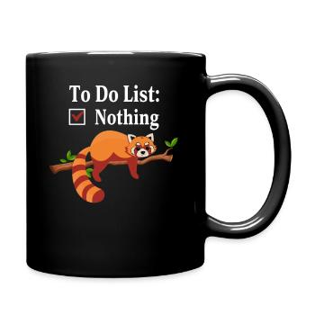 Raccoon To Do List Nothing - Full Colour Mug - black - Right