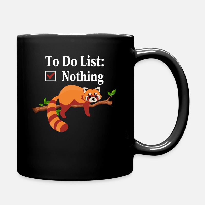Waschbär To Do List Nichts - Tasse einfarbig - Schwarz