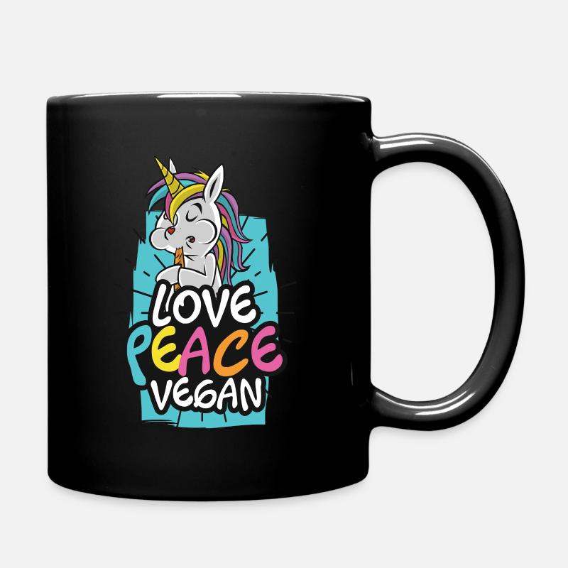 Vegan Einhorn Veganer - Tasse einfarbig - Schwarz