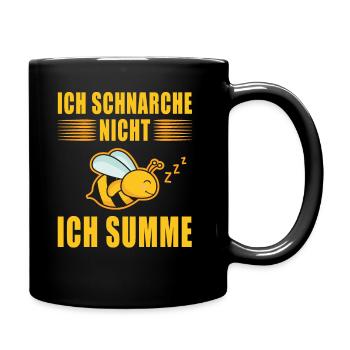 Biene Bienen Schlafe Ich Schnarche Nicht Ich Summe - Tasse einfarbig - Schwarz - Rechts