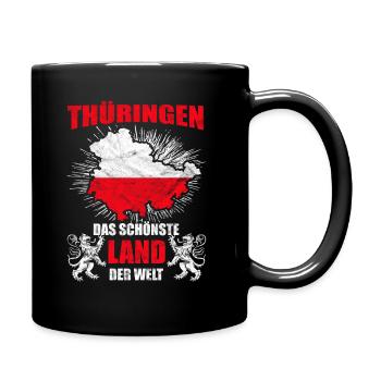 Thüringen Schönstes Land Der Welt Lustiger Spruch - Tasse einfarbig - Schwarz - Rechts