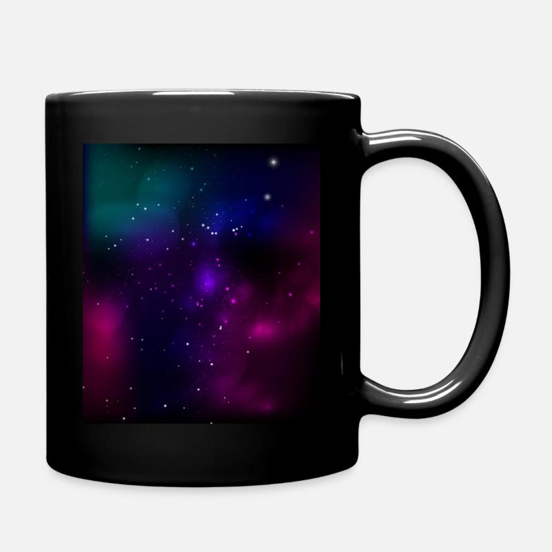 Galaxy - northern lights - Full Colour Mug - black
