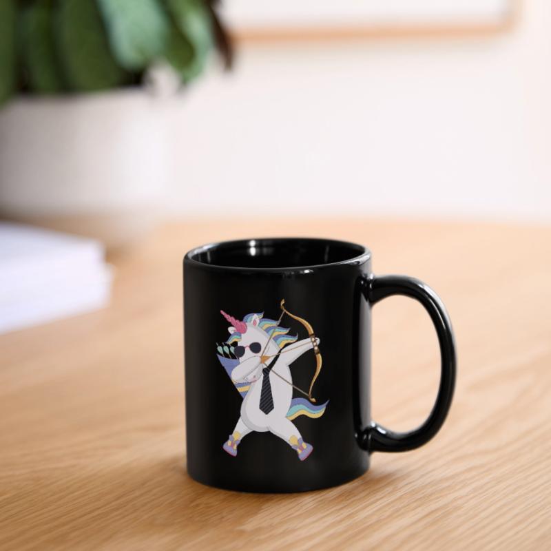 Dabbing Unicorn mit Pfeil und Bogen Geschenk Tasse einfarbig