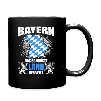 Bayern - Schönstes Land der Welt I Lustiger Spruch - Tasse einfarbig - Schwarz - Rechts
