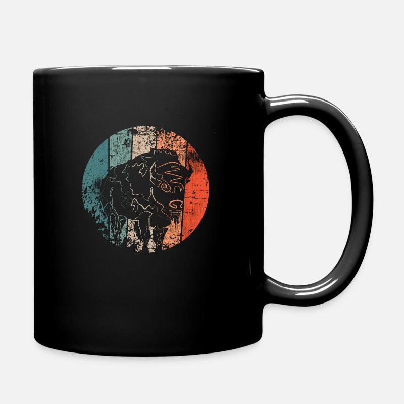 Bison Büffel - Tasse einfarbig - Schwarz