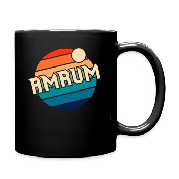 Amrum Retro Nordsee Vintage Insel Logo - Tasse einfarbig - Schwarz - Rechts