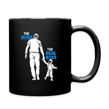 Vater und Sohn Papa und Sohn Boss Partnerlook - Tasse einfarbig - Schwarz - Rechts