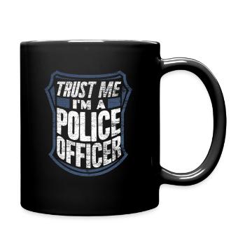 Officier de police - Mug uni - noir - Droite